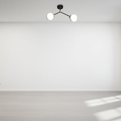 Fastsatt Ljuskrona  JOY 2xE14/40W/230V svart /gyllene 