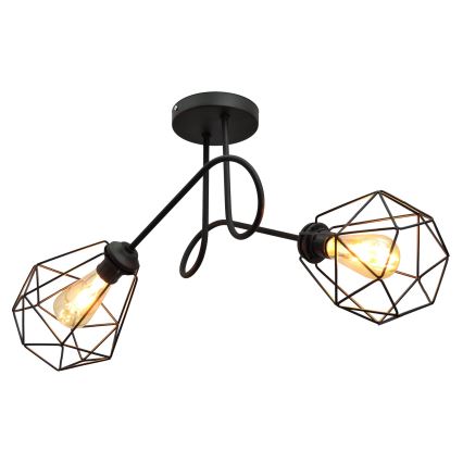 Fäst Ljuskrona  KARO 2xE27/15W/230V svart