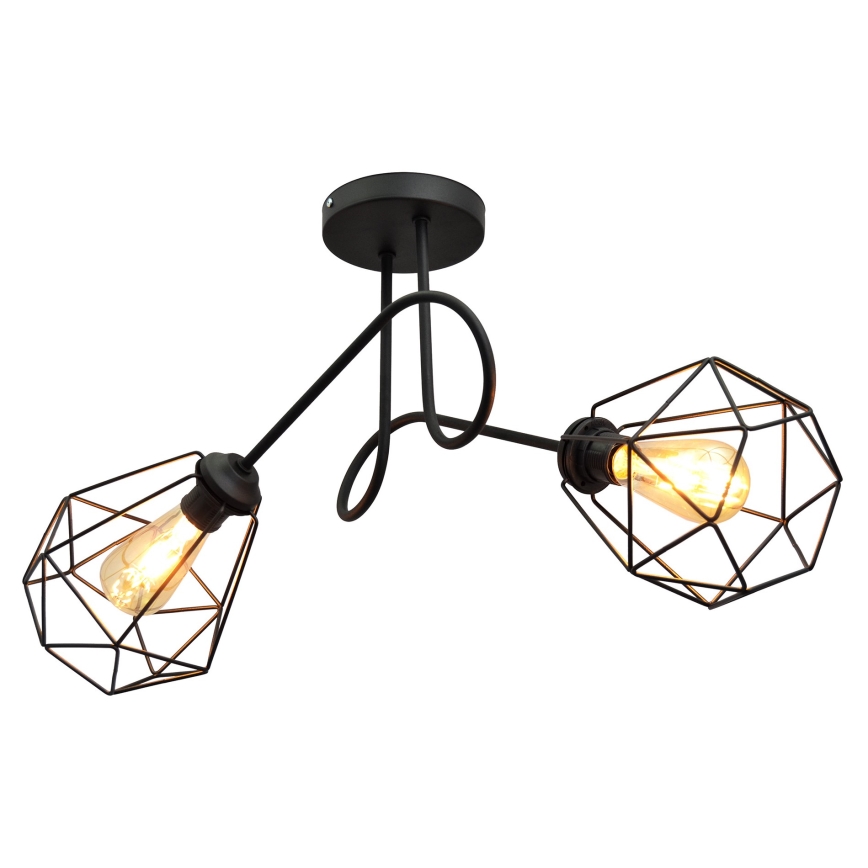 Fäst Ljuskrona  KARO 2xE27/15W/230V svart