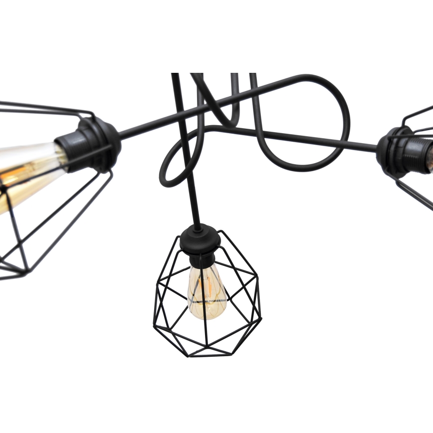 Fäst Ljuskrona  KARO 3xE27/15W/230V svart 