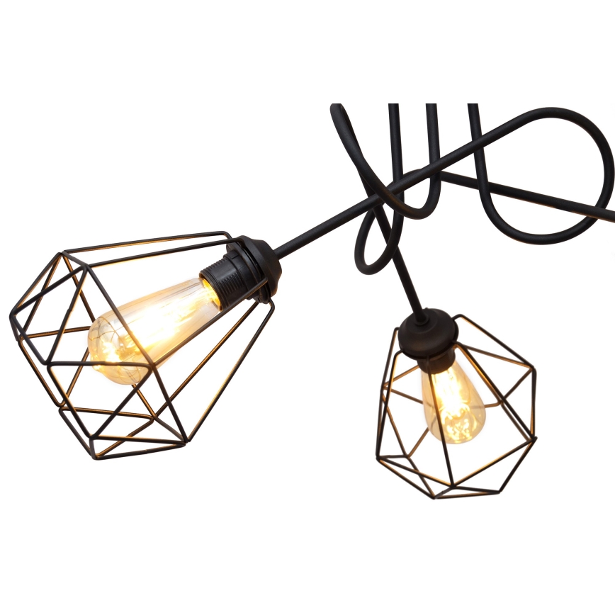 Fäst Ljuskrona  KARO 3xE27/15W/230V svart 