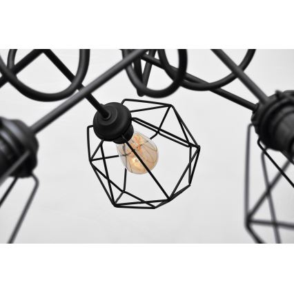 Fäst Ljuskrona  KARO 5xE27/15W/230V svart