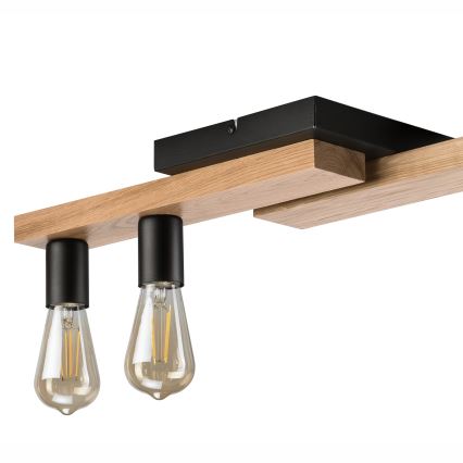 Fäst ljuskrona MATTE 2xE27/15W/230V + 3xG9/5W/230V svart/ek