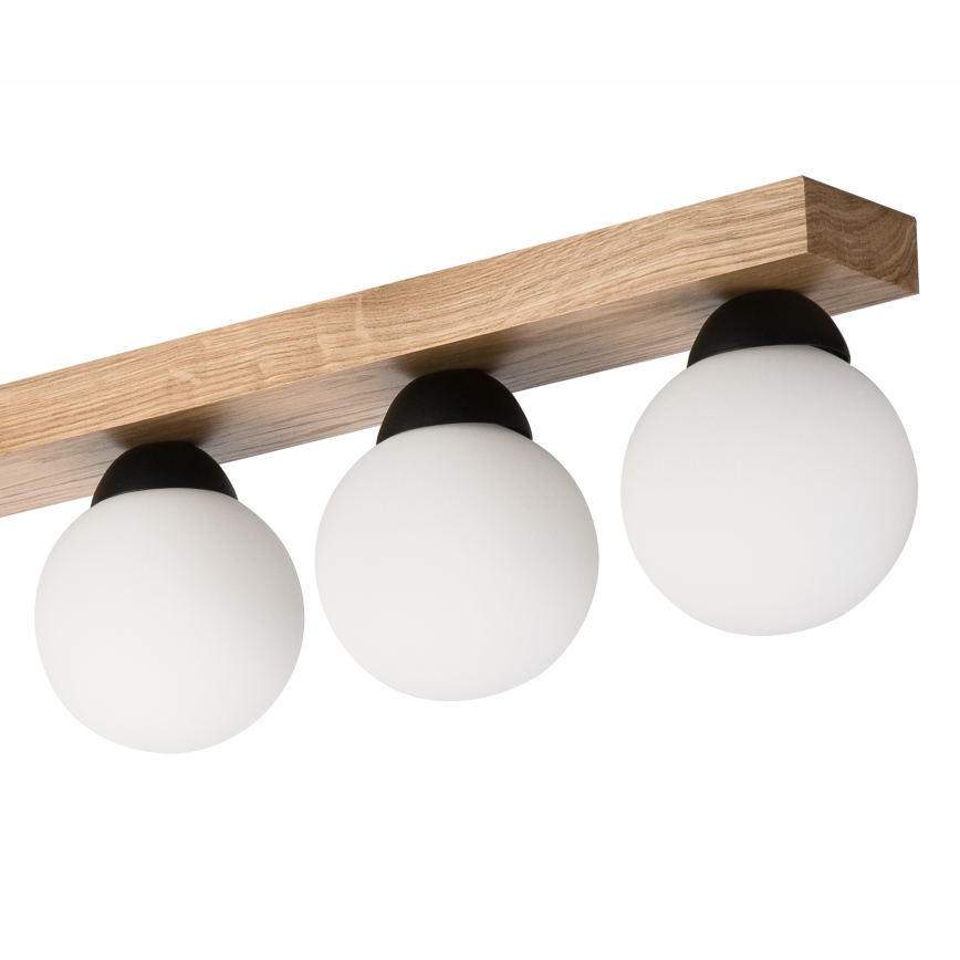 Fäst ljuskrona MATTE 2xE27/15W/230V + 3xG9/5W/230V svart/ek