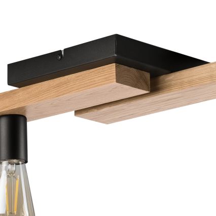 Fäst ljuskrona MATTE 2xE27/15W/230V + 3xG9/5W/230V svart/ek