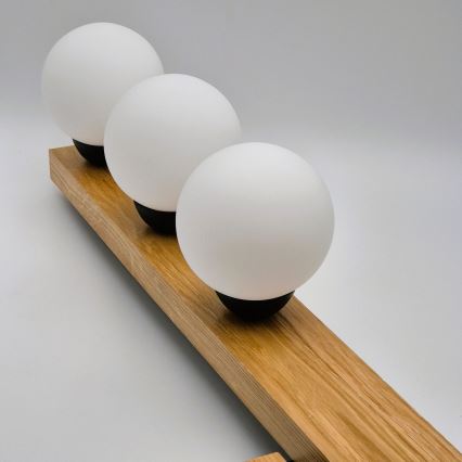 Fäst ljuskrona MATTE 2xE27/15W/230V + 3xG9/5W/230V svart/ek