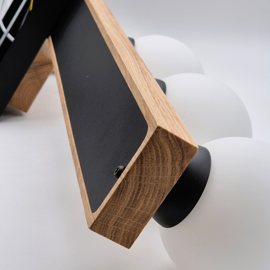 Fäst ljuskrona MATTE 2xE27/15W/230V + 3xG9/5W/230V svart/ek