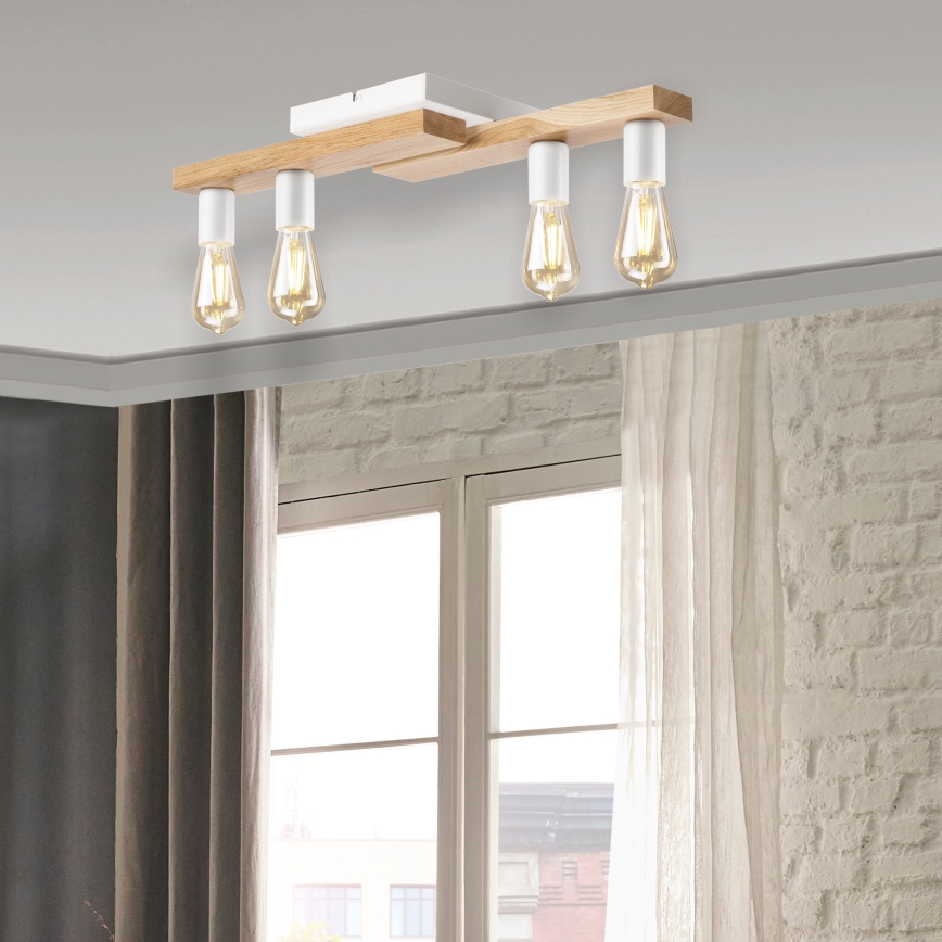 Fäst ljuskrona MATTE 4xE27/15W/230V vit/ek