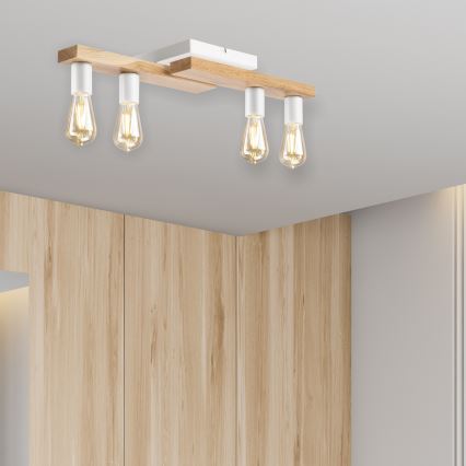 Fäst ljuskrona MATTE 4xE27/15W/230V vit/ek