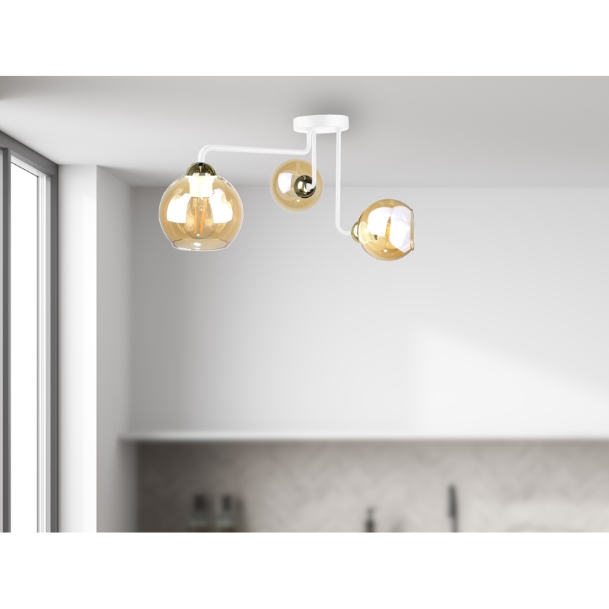 Fäst ljuskrona MONDE WHITE 3xE27/60W/230V