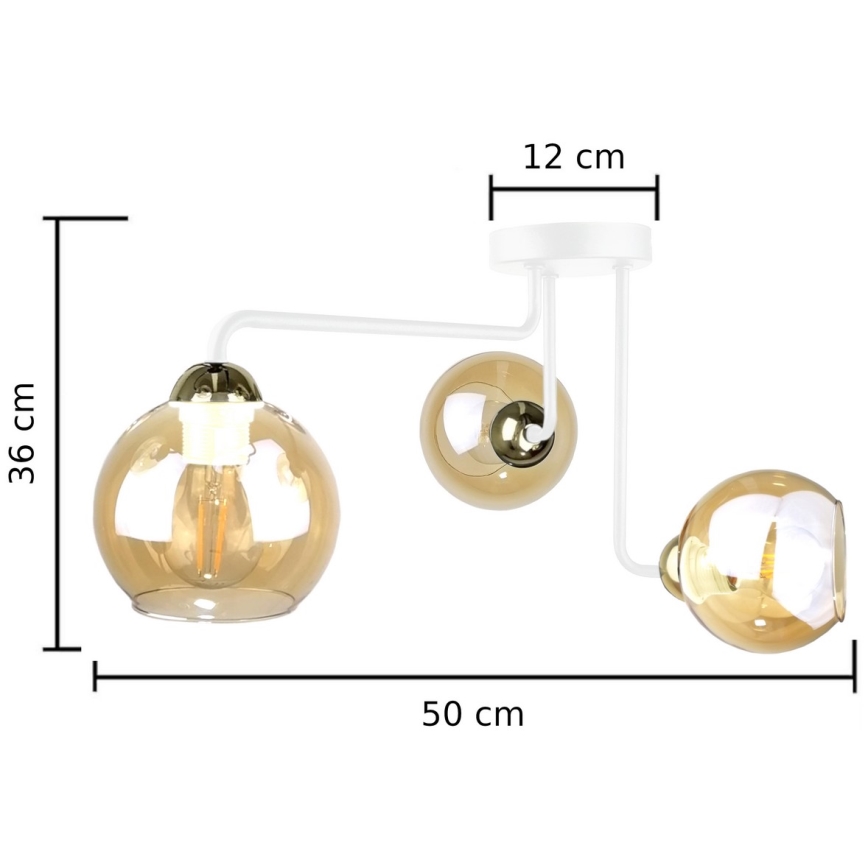 Fäst ljuskrona MONDE WHITE 3xE27/60W/230V