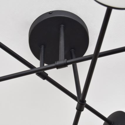 Fäst ljuskrona MOON 6xE27/15W/230V svart