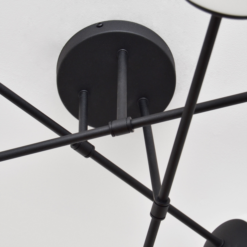 Fäst ljuskrona MOON 6xE27/15W/230V svart