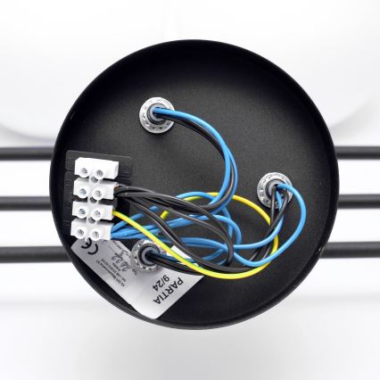 Fäst ljuskrona MOON 6xE27/15W/230V svart