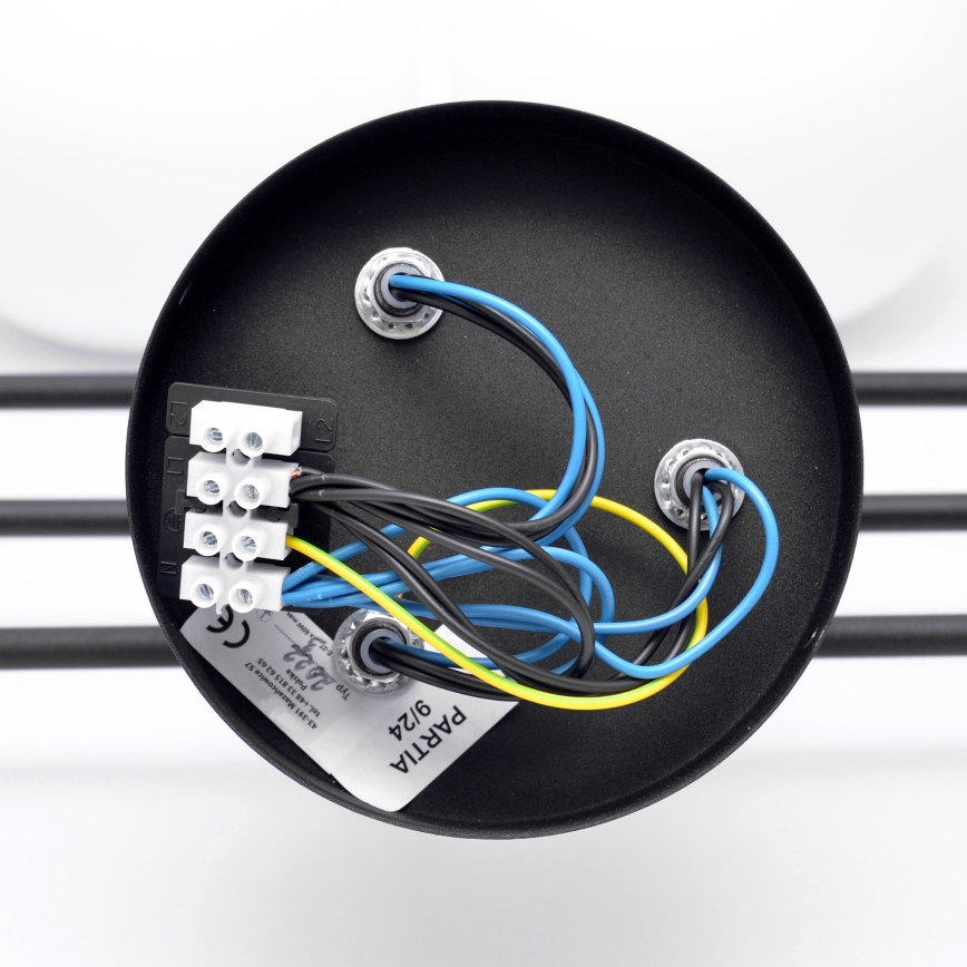 Fäst ljuskrona MOON 6xE27/15W/230V svart