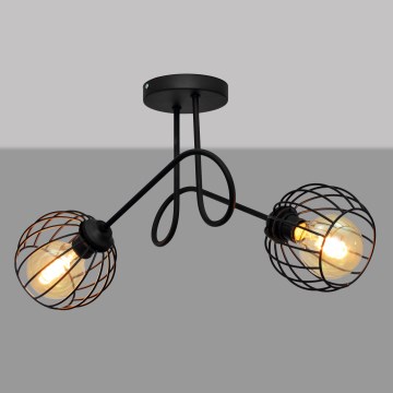 Fäst Ljuskrona  OXFORD 2xE27/15W/230V svart