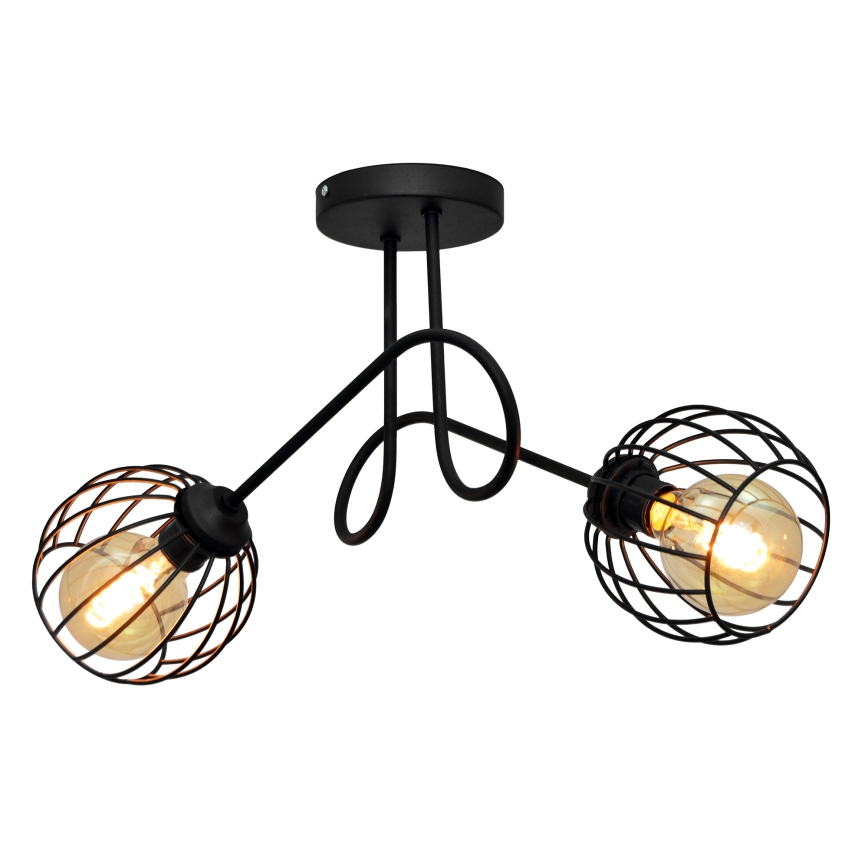 Fäst Ljuskrona  OXFORD 2xE27/15W/230V svart