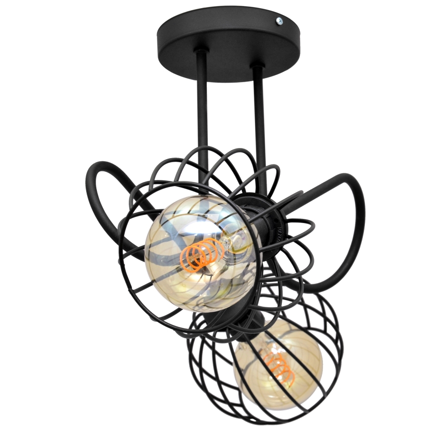 Fäst Ljuskrona  OXFORD 2xE27/15W/230V svart