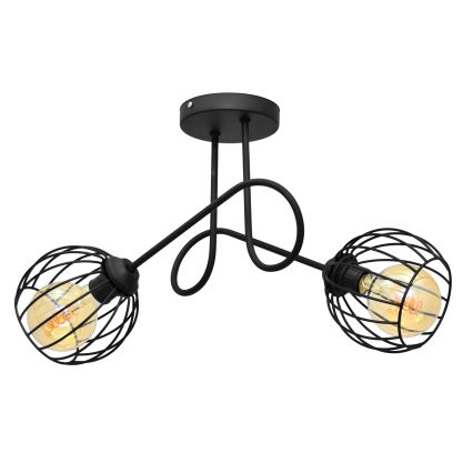 Fäst Ljuskrona  OXFORD 2xE27/15W/230V svart