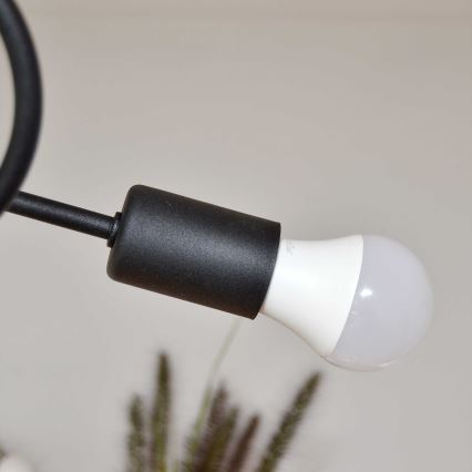 Fäst ljuskrona OXFORD 4xE27/15W/230V svart/lila