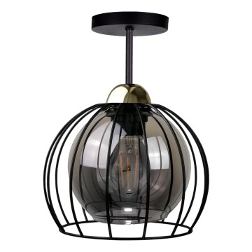 Fäst ljuskrona SOLO BLACK 1xE27/60W/230V svart/gyllene