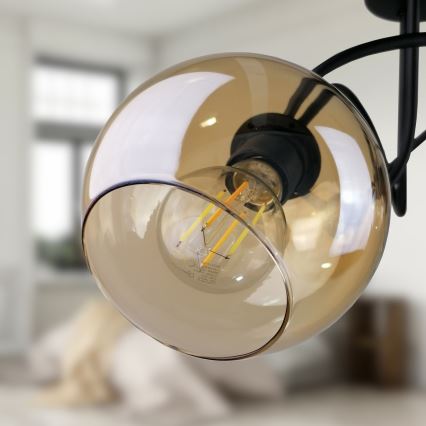 Fäst ljuskrona VENUS BLACK 3xE27/60W/230V