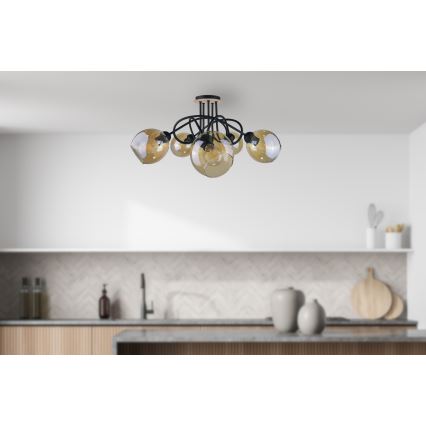 Fäst ljuskrona VENUS WOOD 5xE27/60W/230V