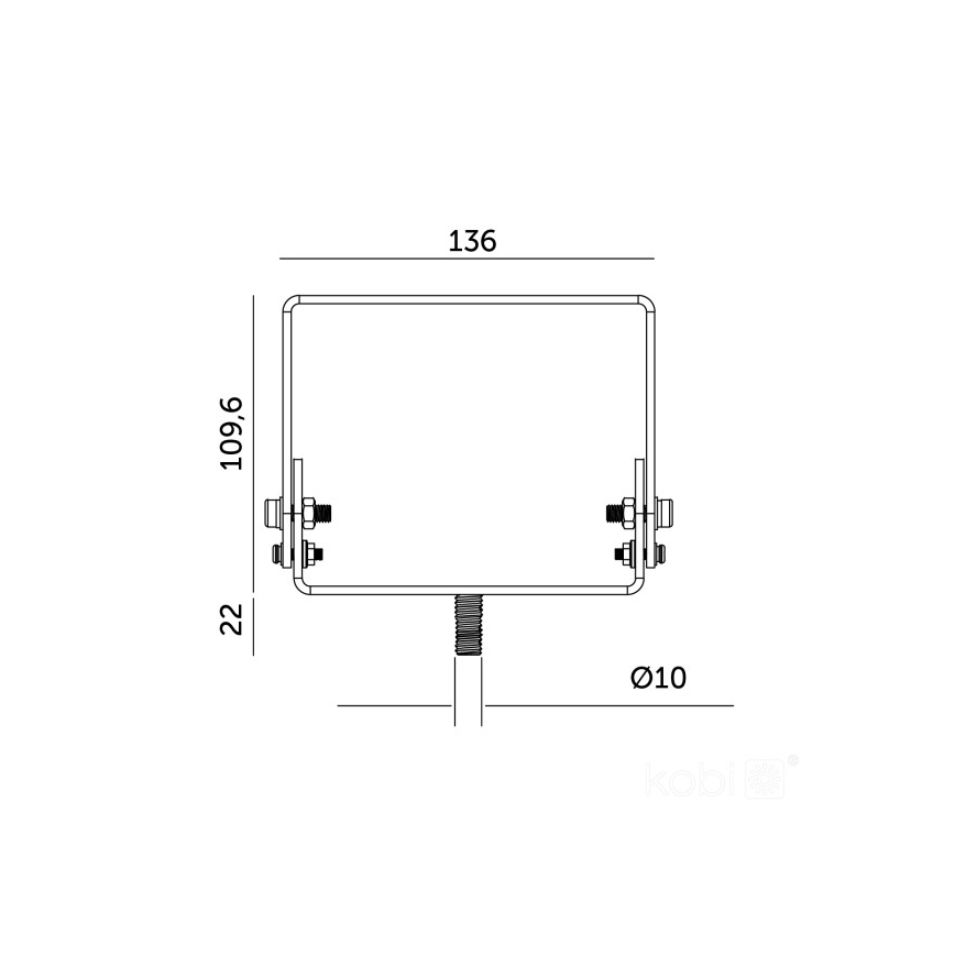 Fäste för industribelysning HIGHBAY, svart