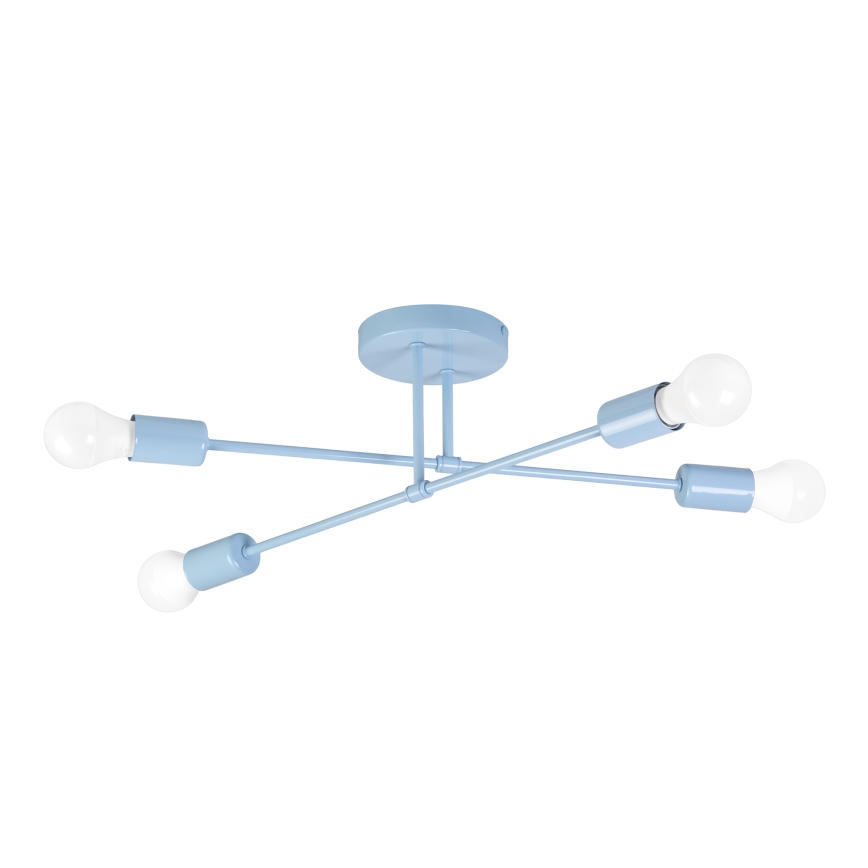Fastmonterad taklampa CAMBRIDGE 4xE27/15W/230V blå