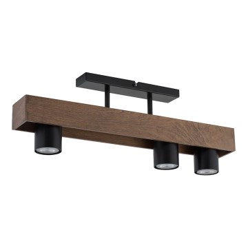 Fastsatt Ljuskrona  COCO 3xGU10/25W/230V trä 