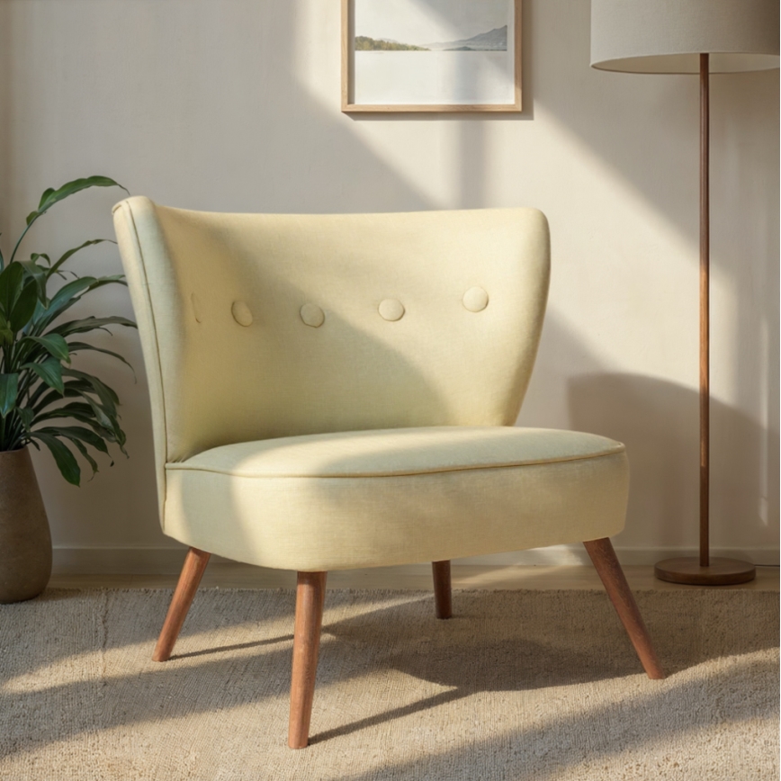 Fåtölj JENI krämfärgad