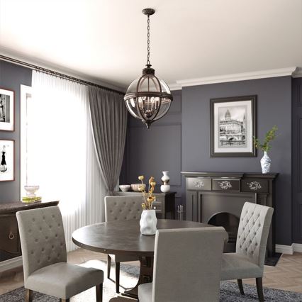 Feiss - Ljuskrona på kedja ADAMS 4xE14/60W/230V brons