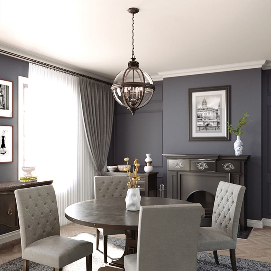 Feiss - Ljuskrona på kedja ADAMS 4xE14/60W/230V brons