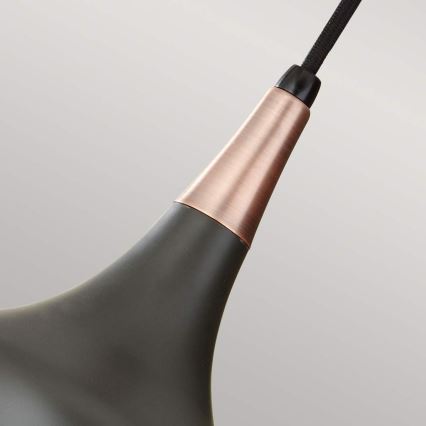 Feiss - Pendellampa med vajer BESO 1xE27/60W/230V Ø 17,9 cm svart/koppar