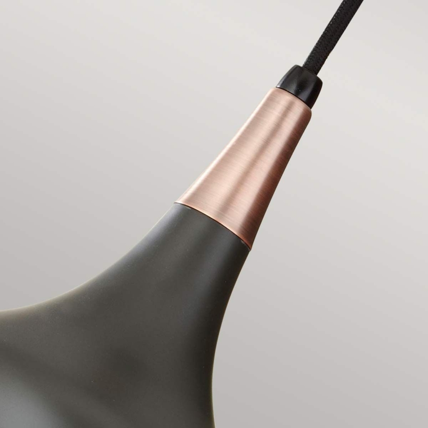 Feiss - Pendellampa med vajer BESO 1xE27/60W/230V Ø 17,9 cm svart/koppar