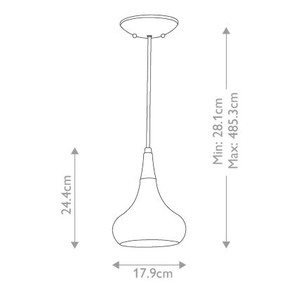 Feiss - Pendellampa med vajer BESO 1xE27/60W/230V Ø 17,9 cm svart/koppar