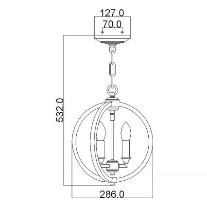 Feiss - Ljuskrona på kedja CORINNE 3xE14/60W/230V