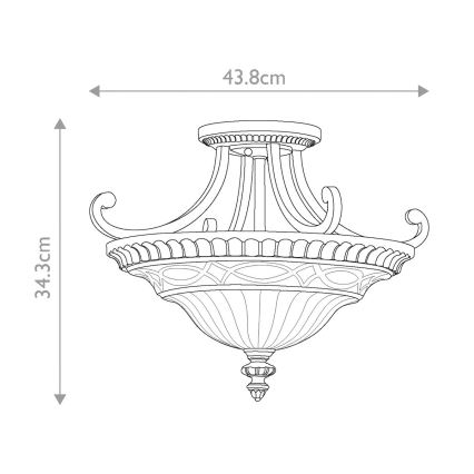 Feiss - Ytmonterad ljuskrona DRAWING ROOM 2xE27/60W/230V