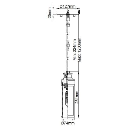 Feiss - LED Badrums ljuskrona på stång PAYNE 1xG9/3W/230V IP44