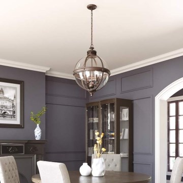 Feiss - Ljuskrona på kedja ADAMS 4xE14/60W/230V brons