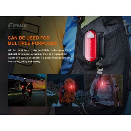 Fenix BC05RV20 - LED Uppladdningsbar Fick lampa LED/USB IP66 15 lm 120 h