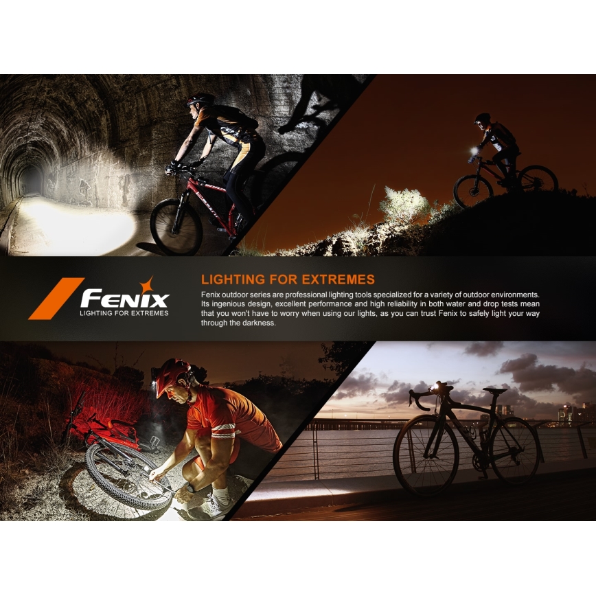 Fenix BC15R - LED Dimbar uppladdningsbar cykellampa LED/USB IP66 400 glansig 31,5 h 2600 mAh