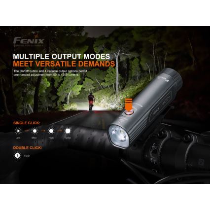 Fenix BC21RV30 - LED Uppladdningsbar cykellampa LED/USB IP68 1200 lm 33 timmar