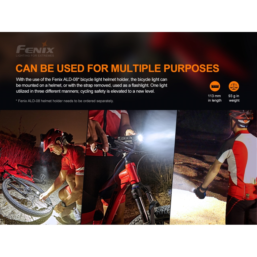 Fenix BC26R - LED Uppladdningsbar cykellampa LED/USB IP68 1600 lm 65 timmar