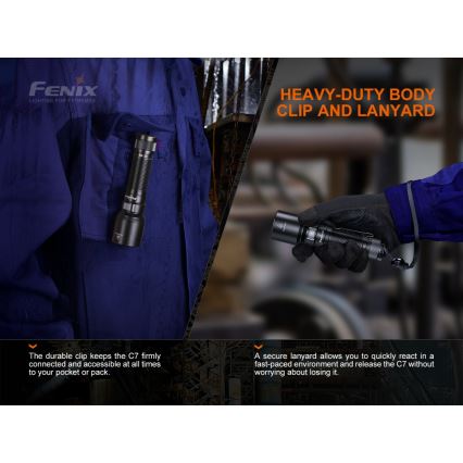 Fenix C7 - dimbar uppladdningsbar LED-ficklampa LED/1x21700 IP68 3000 lm 68 h