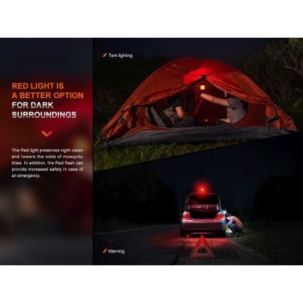 Fenix CL26RPROCAM - LED Ljusreglerad bärbar uppladdningsbar lampa LED/USB IP66 650 lm 408 h 5000 mAh grå