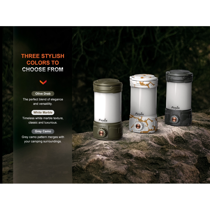 Fenix CL26RPROCAM - LED Ljusreglerad bärbar uppladdningsbar lampa LED/USB IP66 650 lm 408 h 5000 mAh grå