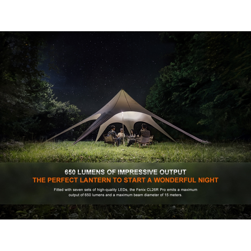 Fenix CL26RPROOLI - LED Ljusreglerad bärbar uppladdningsbar lampa LED/USB IP66 650 glansig 408 h 5000 mAh grön