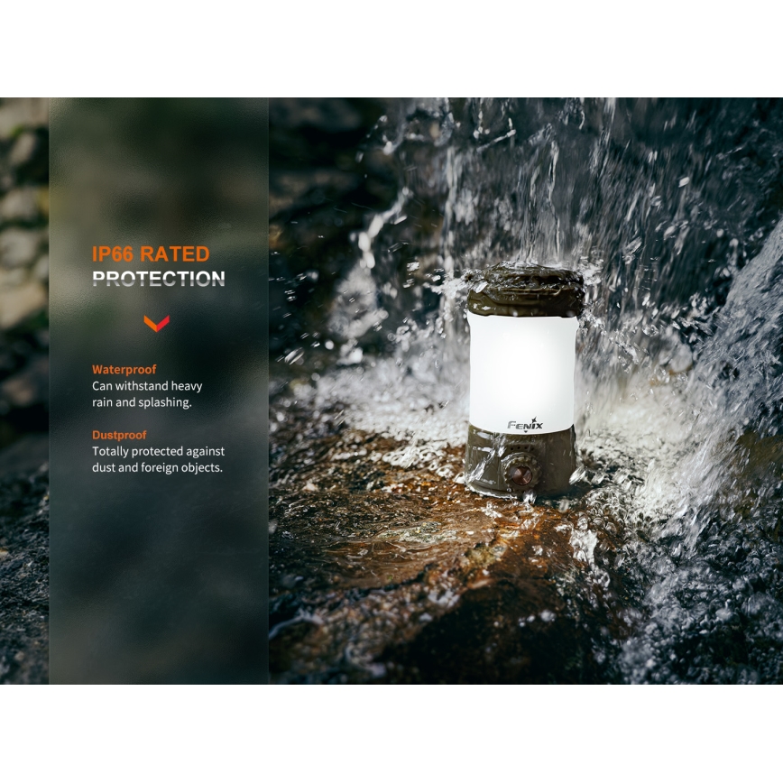 Fenix CL26RPROOLI - LED Ljusreglerad bärbar uppladdningsbar lampa LED/USB IP66 650 glansig 408 h 5000 mAh grön