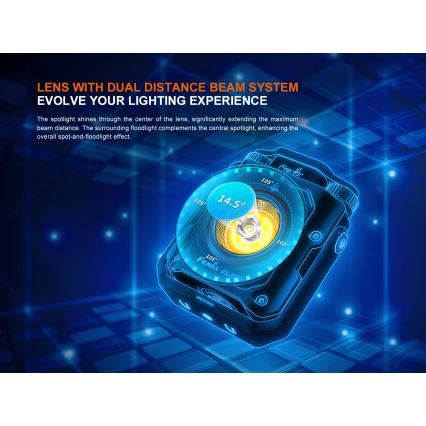 Fenix CL27RGRE - LED Ljusreglerad uppladdningsbar belysning LED/USB IP66 1600 glansig 285 h 5000 mAh